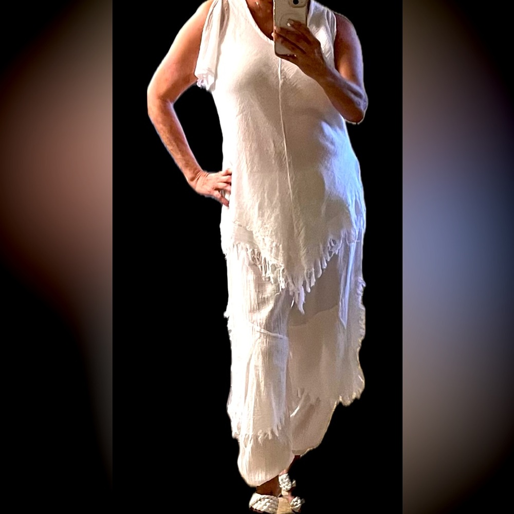 Elegant White Fringe Dress